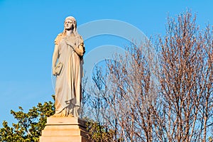 Sculpture of Virgin Mary on Oakland Cemetery, Atlanta, USA