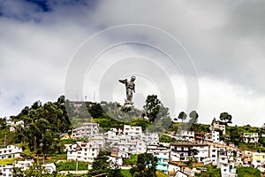 Sculpture of the Virgin in Panecillo Quito Ecuador photo