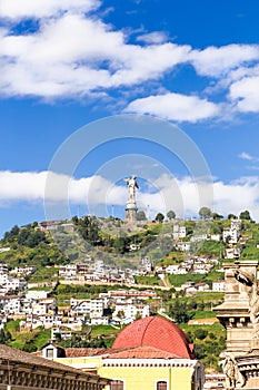 Sculpture of the Virgin in Panecillo Quito Ecuador photo
