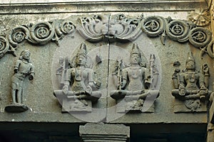 Sculpture on wall, Bhuleshwar temple, Yavat