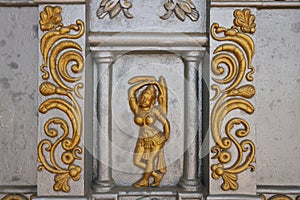 Sculpture on a wall of a temple