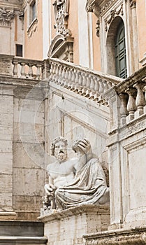 Sculpture at the walls of the Senate Palace. Capitol