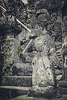 Sculpture of woman in Pura Dalem Segara Madhu