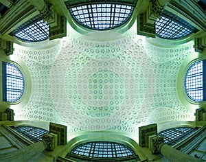 Sculptured Ceiling and Windows