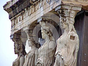 Sculptured columns on the Acropolis