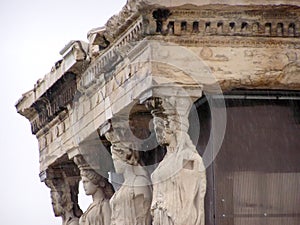 Sculptured columns on the Acropolis