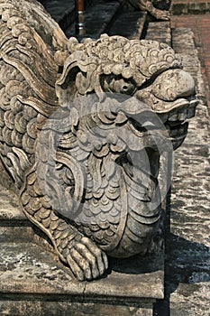 Sculptured dragon - Imperial city - Hue - Vietnam photo