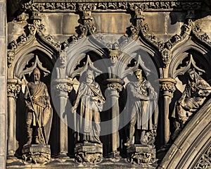 Sculptured Facade of St. Giles Cathedral in Edinburgh, Scotland