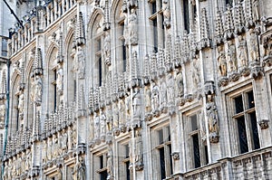 Sculptured facade of Town Hall, Brussels