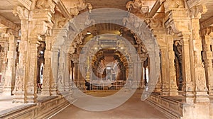 Sculptured Pillars of Sri Ranganathaswamy Temple, Srirangam, Trichy, Tamil Nadu