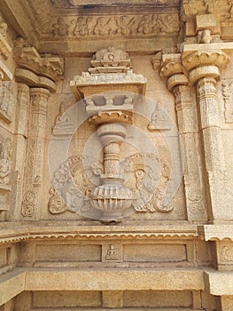 The sculptured stone with uniqueness in hajararama temple