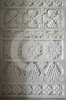 Sculptured walls of Jain temple, Bhedaghat (Jabalpur, Madhya Pradesh