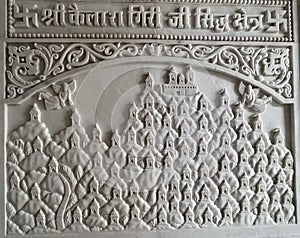 Sculptured walls of Jain temple, Bhedaghat (Jabalpur, Madhya Pradesh