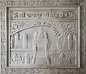 Sculptured walls of Jain temple, Bhedaghat (Jabalpur, Madhya Pradesh