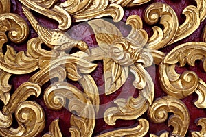 Sculptured wood kanok pattern beautiful photo