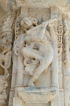 Sculptures of apsara exterior of Ranakpur