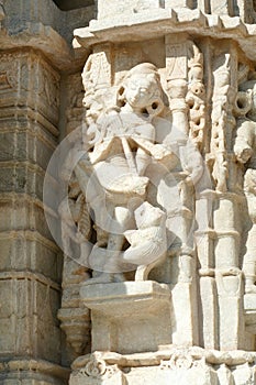Sculptures of apsara exterior of Ranakpur