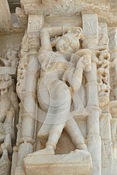 Sculptures of apsara exterior of Ranakpur