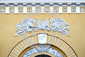 The sculptures on the building of the main Admiralty photo