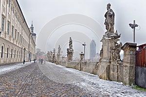 Sculptures and Church of St. James, Kutna Hora