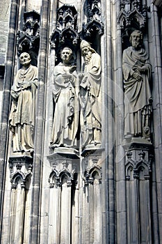 Sculptures of the church of St. Lambert in the city of Muenster