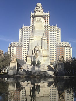 sculptures of Don Quixote and Sancho Panza on the Square of Spain