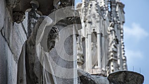 Sculptures at the facade of Milan Cathedral, aka Duomo