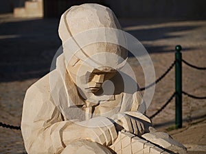 Sculptures of a fisher family in Albufeira in Portugal