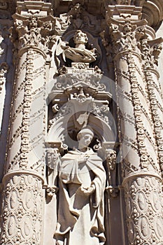 The sculptures of Fray Antonio de la Ascension and Gaspar de Portola on the San Diego Museum of Man in Balboa Park, California photo