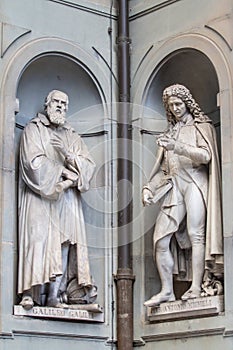 Sculptures of the Galileo Galilei and Pier Antonio Micheli, Florence, Italy photo
