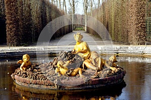 Sculptures of the garden of the Palace of Versailles