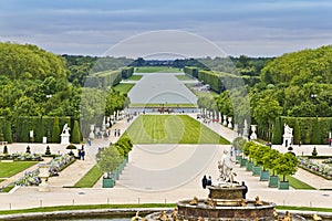 Sculptures in the garden of the Versailles Palace