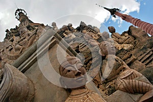 Sculptures at the Kakku pagoda complex near Inle Lake, Shan State, Myanmar Burma