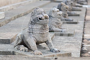 Sculptures of lions. Colombo, Sri