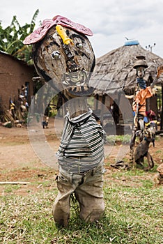 Sculptures made from recycled materials. Omo Valley. Ethiopia.