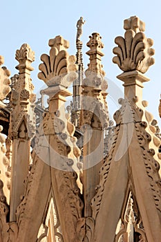 Sculptures at Milan Cathedral, Milano, Italy photo