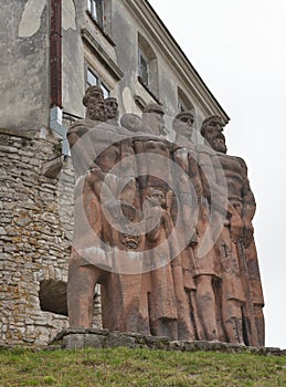 Sculptures in park of Olesko Castle