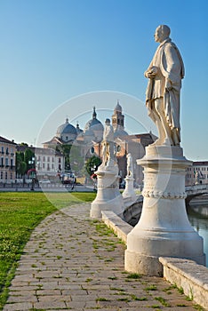 Sculptures in Prato della Valle square in Padua, Italy