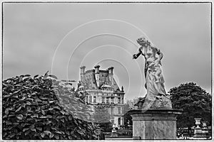 The sculptures in Tuileries garden, near Louvre, Paris, France