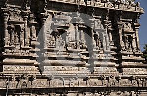 Sculptures on the walls of Arulmigu Arunachaleswarar Temple, Thiruvannamalai