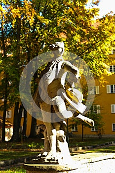 sculpure in der Borstei in munich, germany, autumn