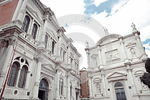 Scuola Grande di San Rocco and church Chiesa San Rocco in Venice photo