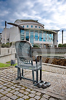 Scuplture in front of the National Theatre of Hungary