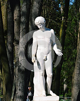 Scuplture of a man in Peterhof - Palace and Park Ensemble