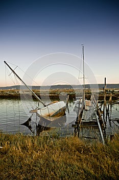Scuttled sailing boat