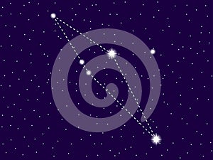Scutum constellation. Starry night sky. Zodiac sign. Cluster of stars and galaxies. Deep space. Vector photo