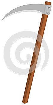 Scythe icon on white background