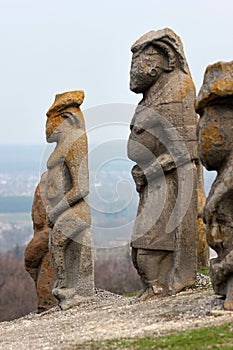 Scythian kurgan anthropomorphic stone sculptures in Izyum, Eastern Ukraine