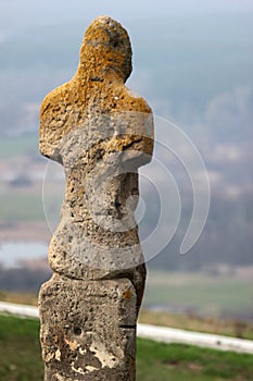 Scythian kurgan anthropomorphic stone sculptures in Izyum, Eastern Ukraine