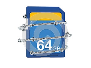 SD card with barbed wire